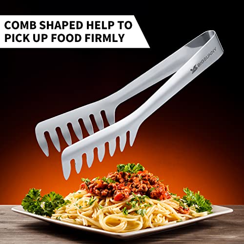 MSY BIGSUNNY 2 Pack Pasta Tong, Stainless Steel Food Tong Serving Tong, Spaghetti Tong