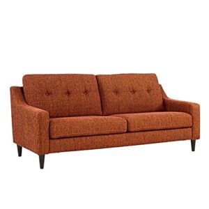 domesis scooped arm sofa in orange tweed