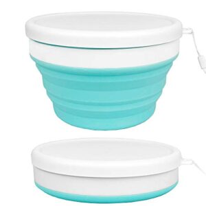 ecomorning 30oz/900ml silicone collapsible bowls silicone food storage containers with lids collapsible lunch box containers, microwave, freezer safe