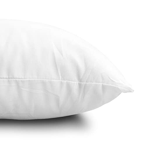 EDOW Throw Pillow Inserts, Set of 2 Lightweight Down Alternative Polyester Pillow, Couch Cushion, Sham Stuffer, Machine Washable. (White, 12x20)