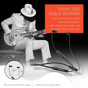 Gypsy by Carlos Santana, Around The Neck Bluetooth Headphones with 14mm Drivers for Crisp and Clear Sound Quality, 28 HRS Playtime Bluetooth Earbuds with Remote, Built-in Mic, and Magnetic Ear Tips