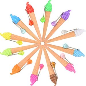 12 pieces ice cream pen novelty cute ink pen assorted color summer writing pen for kids school supplies party favor
