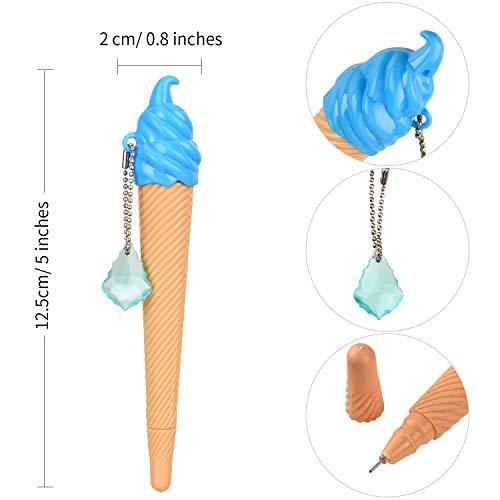 12 Pieces Ice Cream Pen Novelty Cute Ink Pen Assorted Color Summer Writing Pen for Kids School Supplies Party Favor