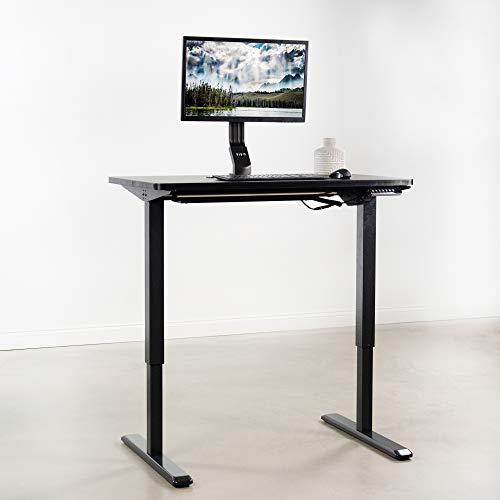 VIVO Black 43 x 24 inch Universal Solid One-Piece Table Top for Standard and Sit to Stand Height Adjustable Home and Office Desk Frames, DESK-TOP43B