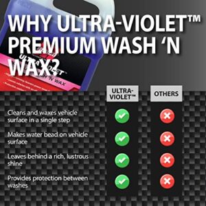 Malco Ultra Violet Premium Wash'n Wax – Best 2-in-1 Car Wash and Wax/Cleans and Provides A Durable, High-Gloss Shine in One Fast and Easy Step / 64Oz. (107164)