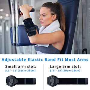 HLOMOM Wristband Phone Holder for Running, 360°Rotation & Detachable Sports Armband with Key Holder for iPhone 14/13/12/Pro/Pro Max/XS/XR/X/8/7/6/Plus, Samsung Galaxy, Fits 4''-6.5''Phone