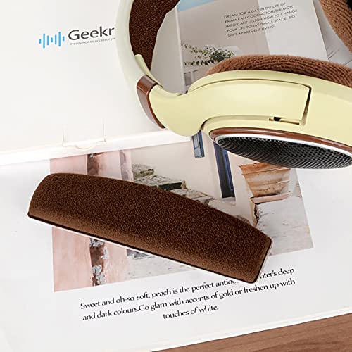 Geekria Velour Headband Pad Compatible with Sennheiser HD598 HD598SE HD598CS HD595 HD569 HD559 HD558 HD555 HD518 HD515 Game ONE PC360 PC373D Headphone Replacement Headband/Headband Cushion (Brown)