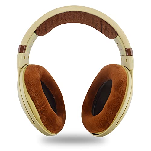 Geekria Velour Headband Pad Compatible with Sennheiser HD598 HD598SE HD598CS HD595 HD569 HD559 HD558 HD555 HD518 HD515 Game ONE PC360 PC373D Headphone Replacement Headband/Headband Cushion (Brown)