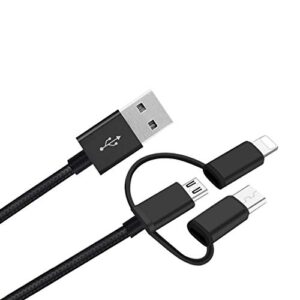 BoxWave Cable Compatible with Polaroid Mint Pocket Printer (Cable by BoxWave) - AllCharge 3-in-1 Cable for Polaroid Mint Pocket Printer - Jet Black