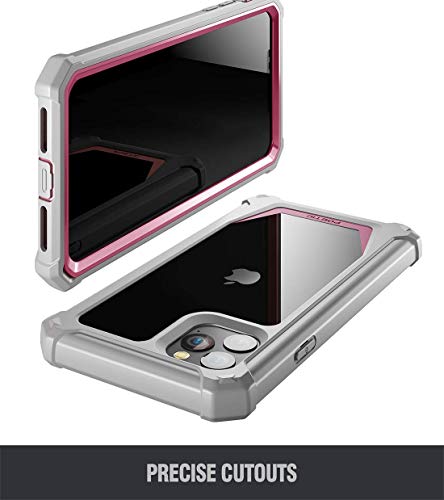 iPhone 11 Pro Max Case, Poetic Full-Body Hybrid Shockproof Ruggec Clear Bumper Cover, Built-in-Screen Protector, Guardian Series, Case for Apple iPhone 11 Pro Max (2019) 6.5 Inch, Pink/Clear