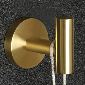 Alise Towel Hook Bathroom Single Robe Hooks Wall Mount Towel Holder Hanger Storage,SUS304 Stainless Steel Brushed Golden