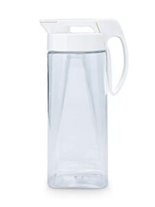 lustroware easy care one-touch airtight pitcher 2.2qt (71oz) for hot or cold liquids | high heat resistant, leak proof & space saving | made in japan