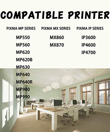 EASYPRINT Compatible PGI-220 CLI-221 Ink Cartridges PGI220 CLI221 Used for PIXMA IP3600 IP4600 MX860 MX870 MP560 (10-Pack, 2X PGI Large BK, 2X CLI Small BK, 2X Cyan, 2X Magenta, 2X Yellow)