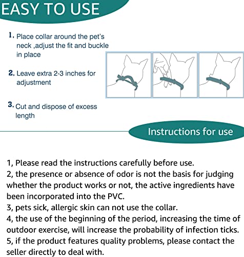 Natural Flea and Tick Collar for Small Dogs - Safe Prevention and Control of Pests on Puppies - Waterproof and Long-Lasting - Includes Free Comb and Tick Tweezer - 2-Pack, 13.8 Inches