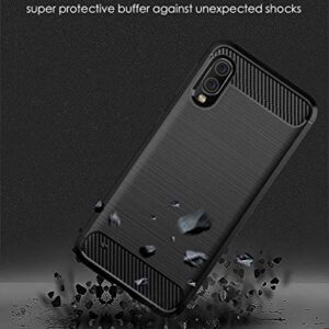 Muokctm Samsung Galaxy A10E Case, with Tempered Glass Screen Protector, Slim Soft TPU Protective Rubber Bumper Case Cover for Samsung Galaxy A10E Phone (Black)