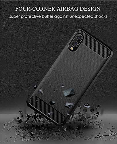 Muokctm Samsung Galaxy A10E Case, with Tempered Glass Screen Protector, Slim Soft TPU Protective Rubber Bumper Case Cover for Samsung Galaxy A10E Phone (Black)