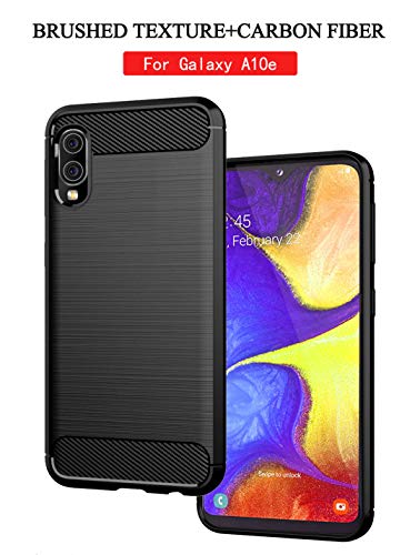 Muokctm Samsung Galaxy A10E Case, with Tempered Glass Screen Protector, Slim Soft TPU Protective Rubber Bumper Case Cover for Samsung Galaxy A10E Phone (Black)