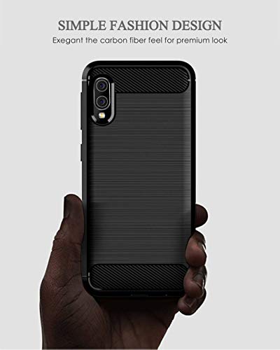 Muokctm Samsung Galaxy A10E Case, with Tempered Glass Screen Protector, Slim Soft TPU Protective Rubber Bumper Case Cover for Samsung Galaxy A10E Phone (Black)