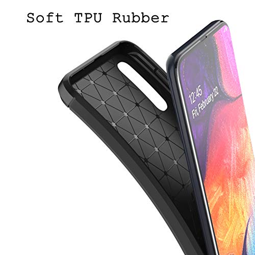 Muokctm Samsung Galaxy A10E Case, with Tempered Glass Screen Protector, Slim Soft TPU Protective Rubber Bumper Case Cover for Samsung Galaxy A10E Phone (Black)