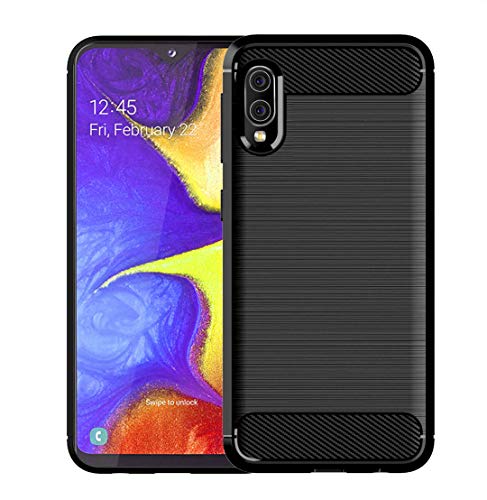 Muokctm Samsung Galaxy A10E Case, with Tempered Glass Screen Protector, Slim Soft TPU Protective Rubber Bumper Case Cover for Samsung Galaxy A10E Phone (Black)