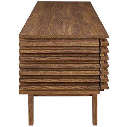 Modway Render 71" Mid-Century Modern Low Profile TV Stand in Walnut, 71 Inch