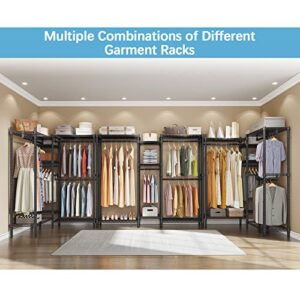 VIPEK V6 Wire Garment Rack Heavy Duty Clothes Rack Metal Clothing Rack with Shelves, Freestanding Portable Wardrobe Closet Rack for Hanging Clothes 74.4" L x 17.7" W x 76.8" H, Max Load 780LBS, Black