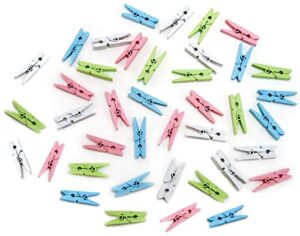 40 pcs wooden clothespins 1" mini clothes pins tiny clothespins photo clips picture clips small clothespins for pictures mini clips mini clothespins for photos pastel colored clothespins clothes clips