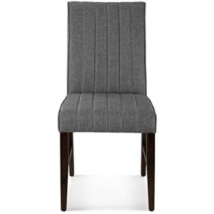 Modway Motivate Channel Tufted Upholstered Fabric Dining Side Chair, Set of 2, Gray