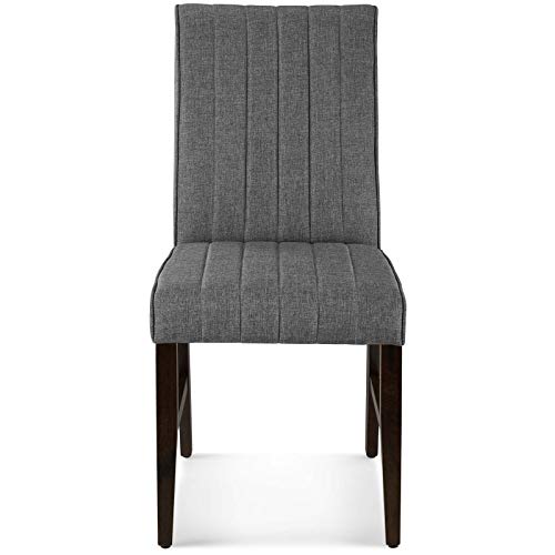 Modway Motivate Channel Tufted Upholstered Fabric Dining Side Chair, Set of 2, Gray