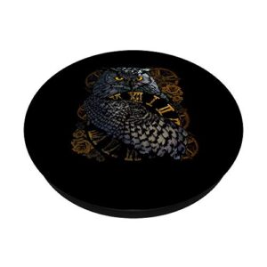 Owl Wildlife Nature Spirit Animal with Steampunk Design PopSockets Swappable PopGrip