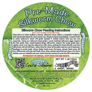 Coastal Silkworms 1 LB Pre-Made Silkworm Chow (16oz) Mulberry Food