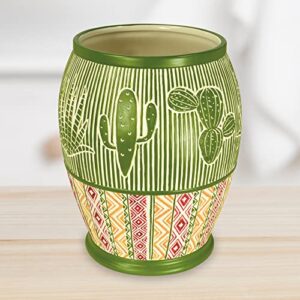 Destinations Cactus Waste Paper Basket, Wastebasket, Olive