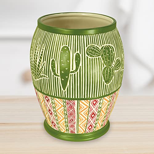 Destinations Cactus Waste Paper Basket, Wastebasket, Olive