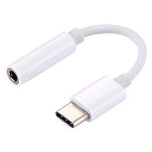 mmobiel usb c to 3.5mm audio jack headphone adapter compatible with ipad pro / air - samsung galaxy s22 s21 s20 fe ultra - note 20 10 - google pixel 6 5 4 - white