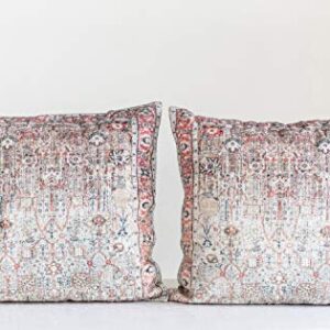 Creative Co-Op Creative Co-Op Cotton Distressed Print Pillow, Multicolor