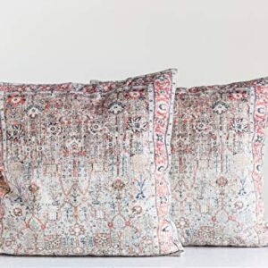 Creative Co-Op Creative Co-Op Cotton Distressed Print Pillow, Multicolor