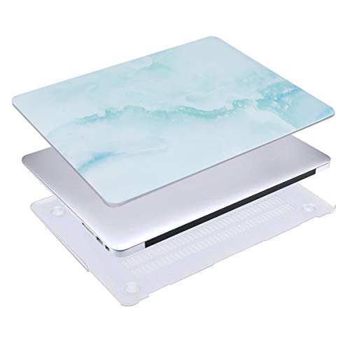 MOSISO Compatible with MacBook Air 13 inch Case (Models: A1369 & A1466, Older Version 2010-2017 Release), Plastic Cloud Marble Hard Shell Case & Keyboard Cover & Screen Protector, Hot Blue