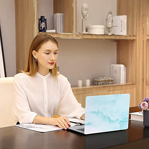 MOSISO Compatible with MacBook Air 13 inch Case (Models: A1369 & A1466, Older Version 2010-2017 Release), Plastic Cloud Marble Hard Shell Case & Keyboard Cover & Screen Protector, Hot Blue