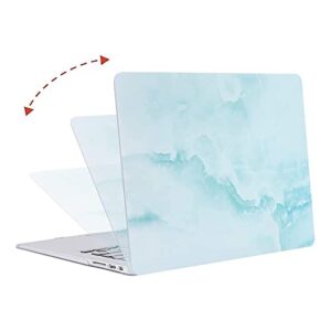 MOSISO Compatible with MacBook Air 13 inch Case (Models: A1369 & A1466, Older Version 2010-2017 Release), Plastic Cloud Marble Hard Shell Case & Keyboard Cover & Screen Protector, Hot Blue