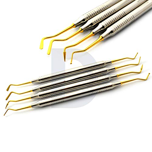 4Pcs Set Dental Light Weight Gold Titanium Coated Restorative Composite Amalgam Filling Instruments Scalers