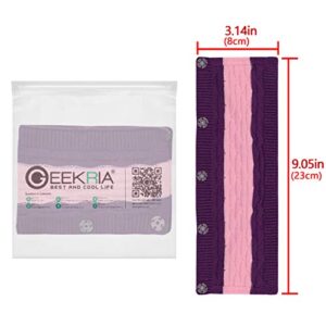 Geekria Knit Fabric Headband Cover Compatible with Audio-Technica, Beats, Bose, AKG, Sennheiser, Skullcandy, Sony Headphones/Headband Cushion Pad Protector, Easy DIY Installation (Pop Violet)