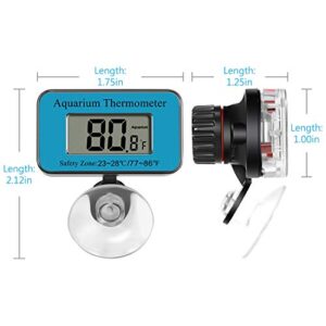 Aquarium Thermometer LCD Digital Waterproof Thermometer with Suction Cup Fish Tank Water Temperature for Fish Like Betta