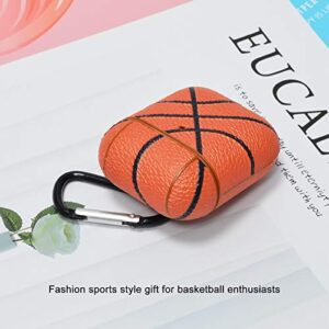 Tiflook AirPods Case, Cool Design AirPod Case with Keychain, [Front LED Visible] Premium PU Leather Full Body Shockproof Air Pod Protective Case Cover Skin Compatible with AirPod 2 and 1, Basketball