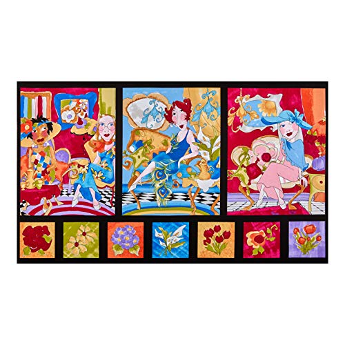 Loralie Designs Sitting Pretty 24in Portrait Panel Multi Quilt Fabric