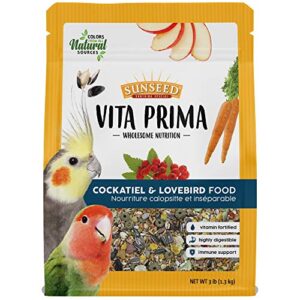 sunseed vita prima wholesome nutrition cockatiel & lovebird food, 3 lbs