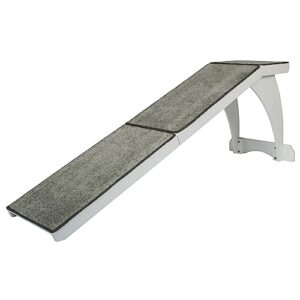 petsafe cozyup bed ramp - durable wooden frame supports up to 120 lb - furniture grade wood pet ramp with white finish - high-traction carpet surface - great for older dogs and cats
