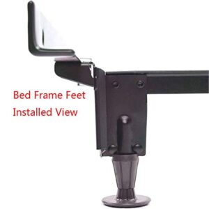 CAFORO Replacement Bed Frame Feet, 2-Piece Steel Stem Plastic Bed Frame Glide Legs to Replace Wheels (Set of 4)