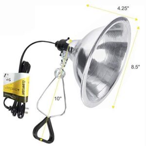 Simple Deluxe 150W Reptile Ceramic Heat Bulb No Light and 150W Clamp Lamp Light with 8.5 Inch Aluminum Reflector, Black