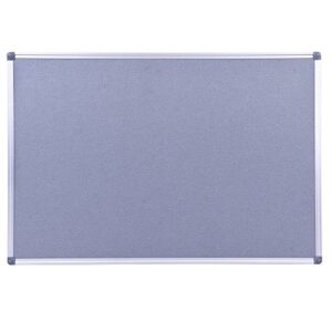 dexboard 36 x 24 inch fabric bulletin board message memo pin board for home office school, grey