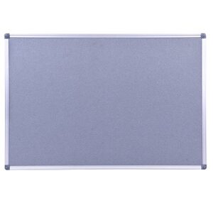 DexBoard 36 x 24 Inch Fabric Bulletin Board Message Memo Pin Board for Home Office School, Grey